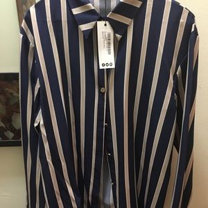 Pinstripe button down size 12 which is a US 8